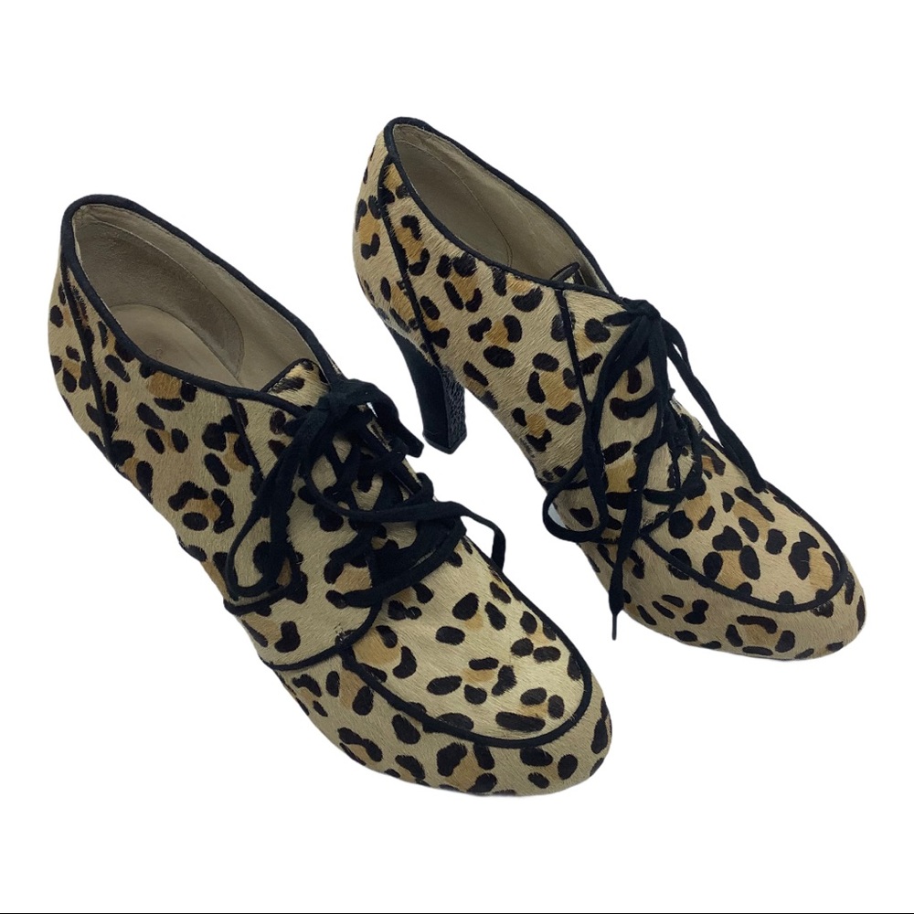 Topshop Leopard Print Genuine Calf Hair Bootie 9